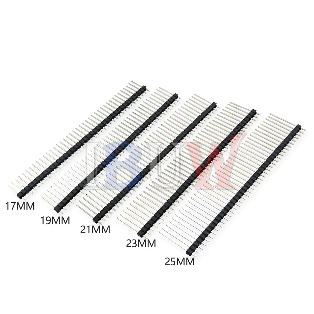 10PCS 40 Pin 1x40 2x40 Einzigen Zweireihigen Männlichen Zerbrechlichen Pin Header Stecker Streifen Für Arduino Schwarz 2,54 MM Länge 15 MM ~ 25 MM