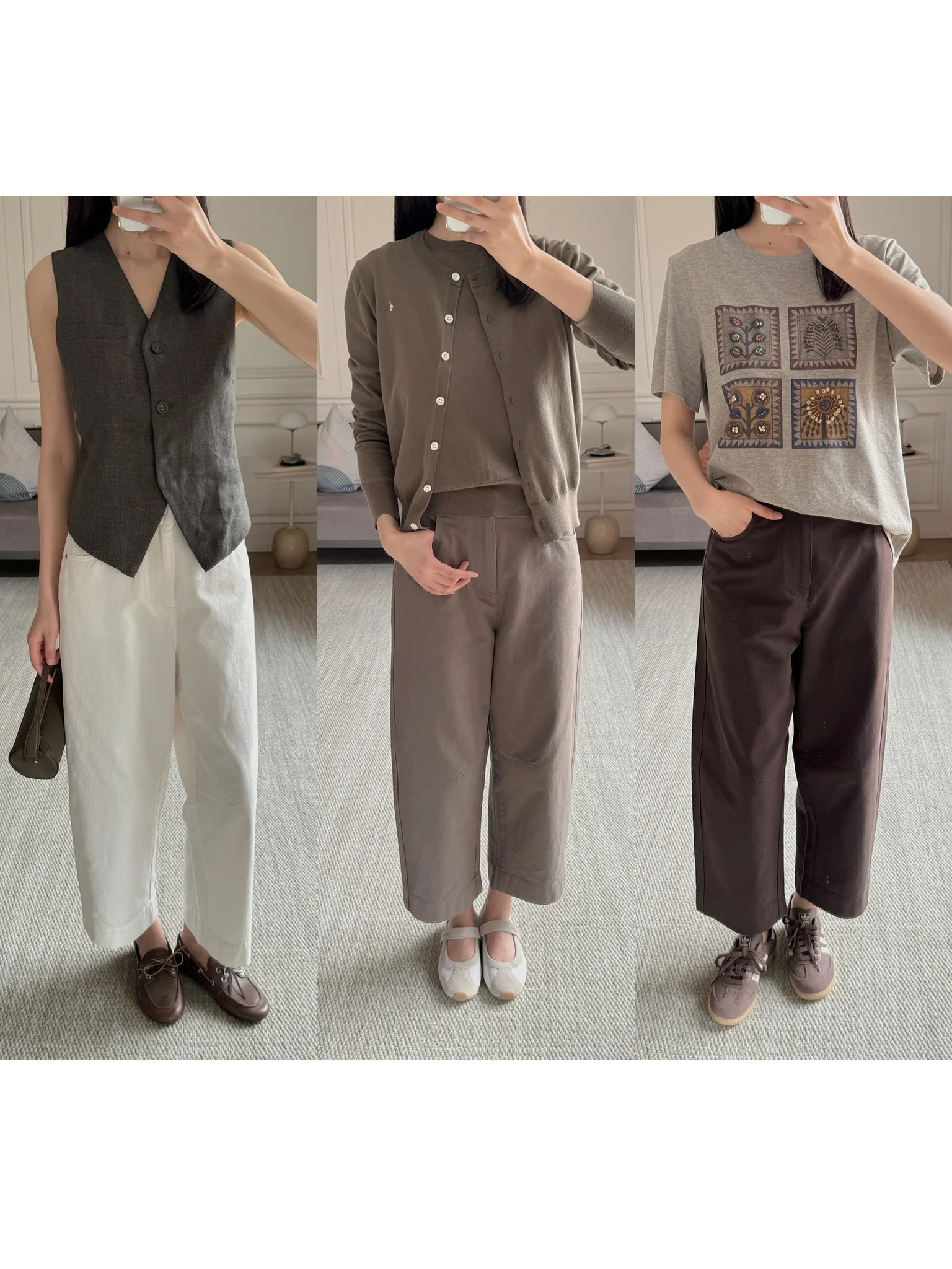 

High Waist Cotton Leisure Pants Women's Loose Fit Nine Points Knife Long Velvet Pear Shape Trousers Spring Season