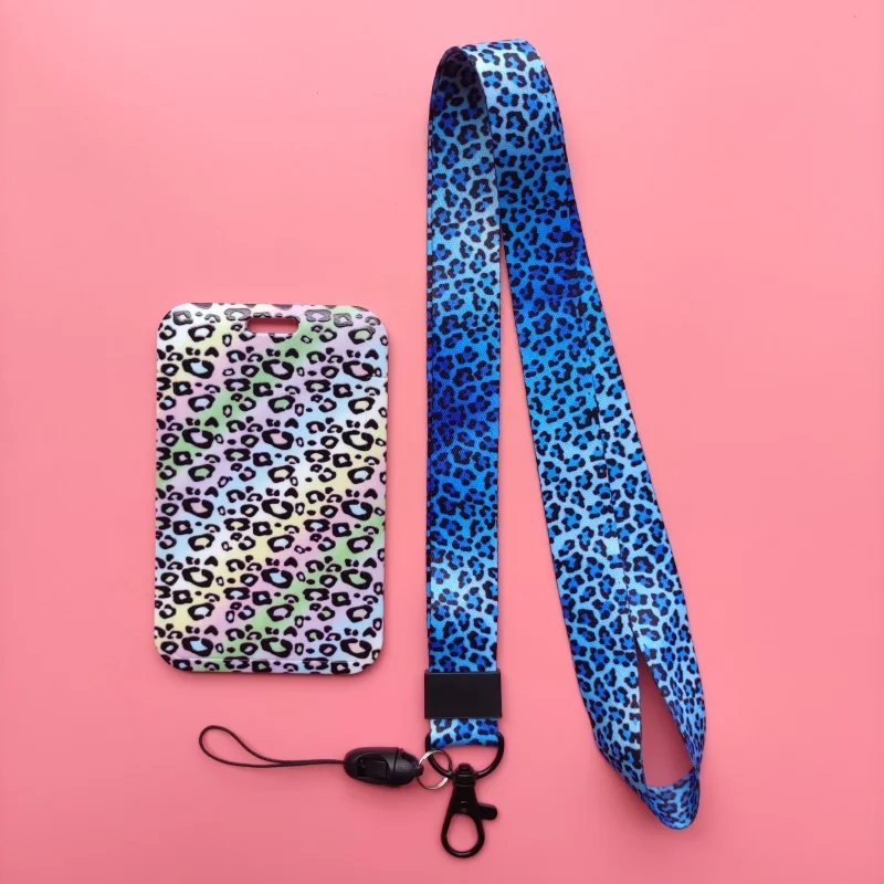 Mode Leopard Muster Großhandel Damen Lanyard ID Abzeichen Halter Hohe Qualität ABS Slide Design ID Karte Halter – Detail 10