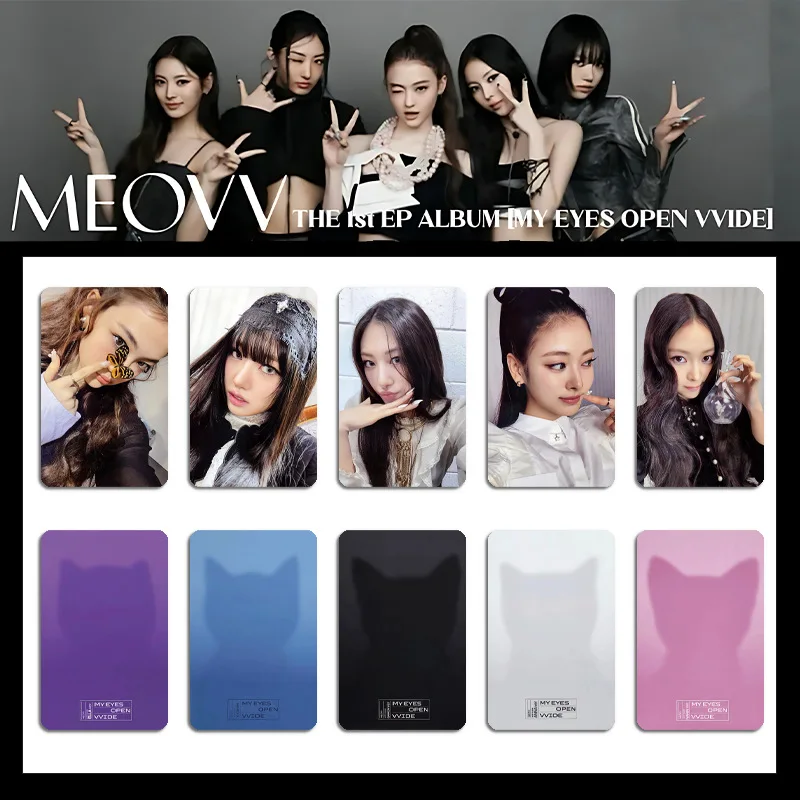 ألبوم KPOP MEOVV Mini1 بلدي عيون مفتوحة VVIDE بطاقة صور عالية الجودة INS نمط مزدوج الجانبين طباعة بطاقة لومو GAWON ANNA هدايا المشجعين