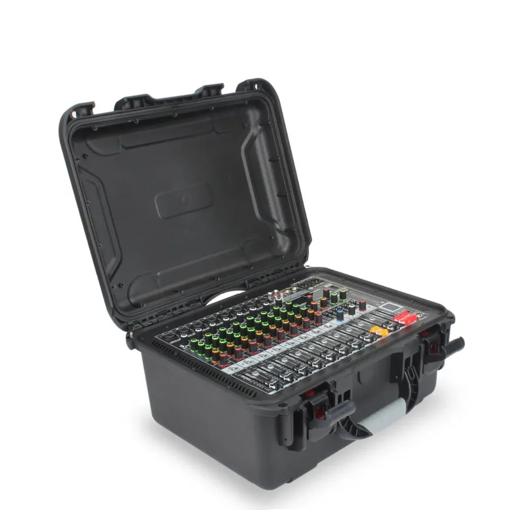 GAX-HM80 professional dj flight mixer 8 channel hard mixer case with amplifier integrated high-power audio set for outdoor stage