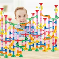 50-142PCS Marble Run Race Track Building Blocks Kids Toys 3D Maze Ball Roll Toy DIY Marble Run Race Coaster Set Christmas Gift