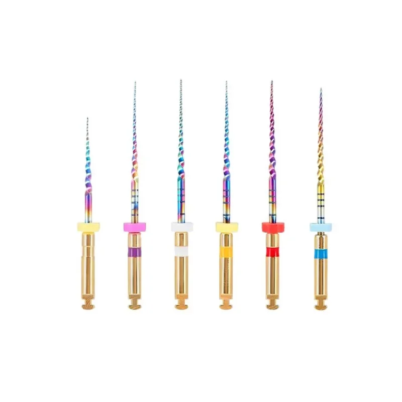 Dental Root Canal File Rainbow Nickel Titanium Machine Large Taper File Heat Activated Enlarge Needle Opening Unclog Dental File