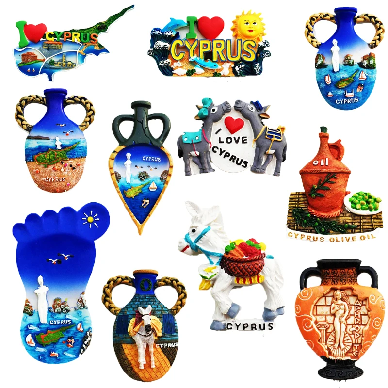 Country Magnets for The Refrigerator Resin Tourist Souvenir Creative Fridge Magnet Painted Handicraft Decorative Gift