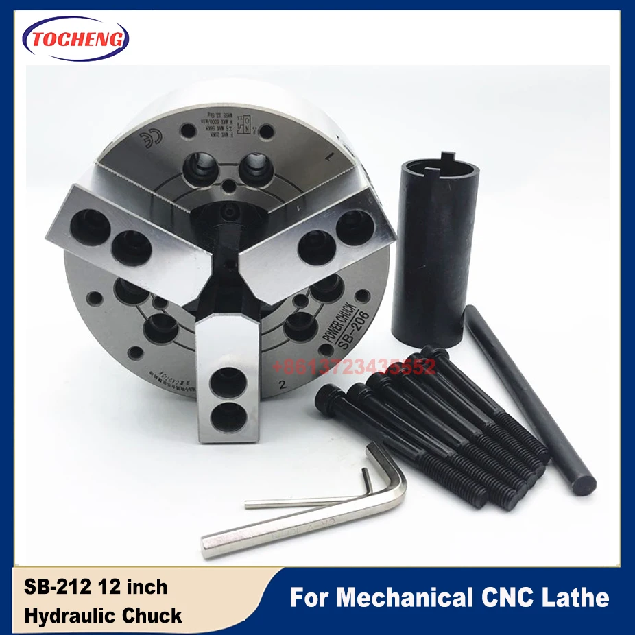 

SB-212 12 Inch Hydraulic Chuck Oil Pressure Chuck Three-jaw Chuck Hollow Hydraulic Chuck For Mechanical CNC Lathe