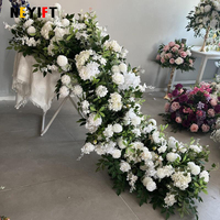 Rose Flower Row Decor Event Wedding Backdrop Arch Frame Banquet Table Runner Floral Arrangement Window Display Stage Props