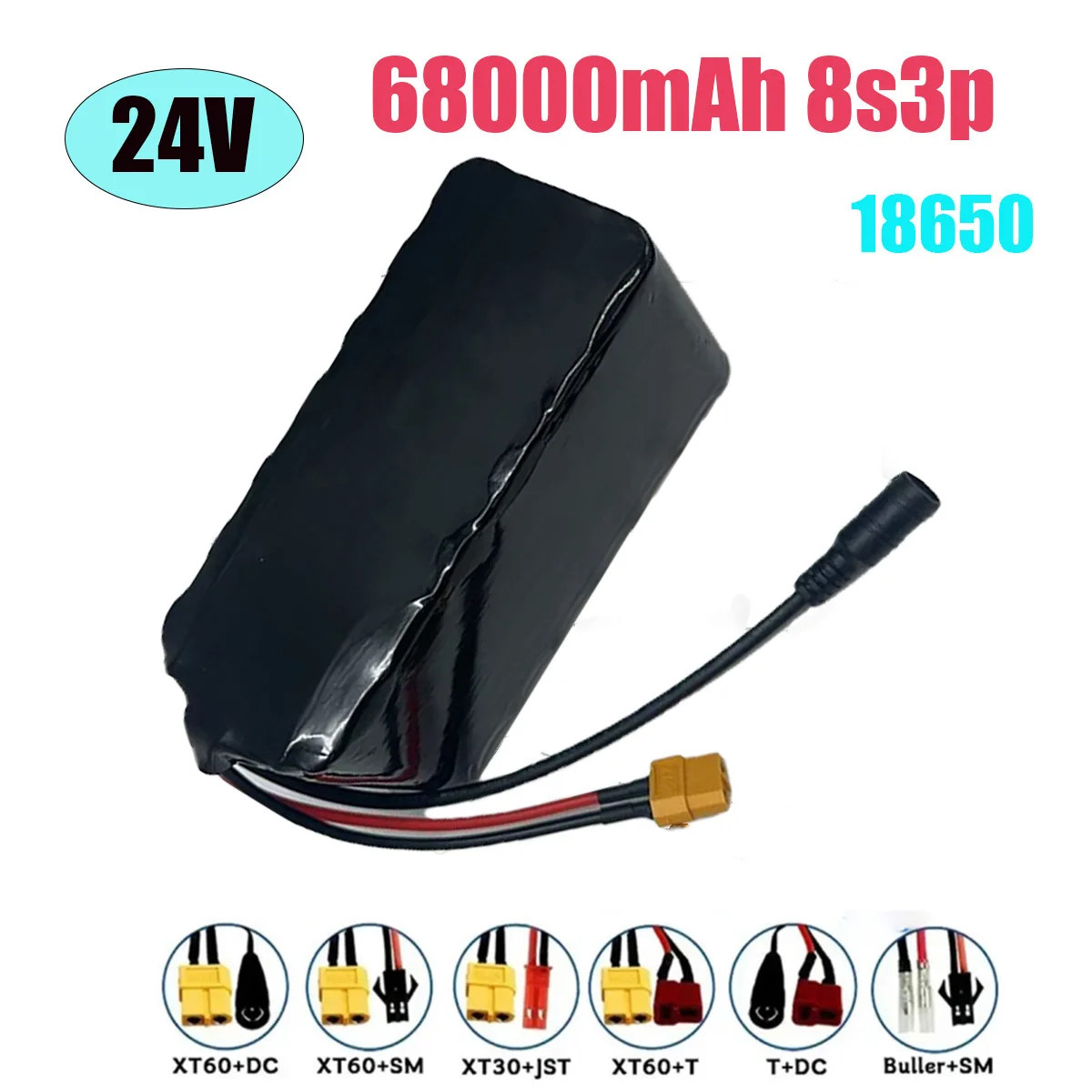 

24V 68000mAh 1600W lithium-ion battery pack 68000mAh, suitable for 12.6V with BMS+charger. MP3 LED solar energy
