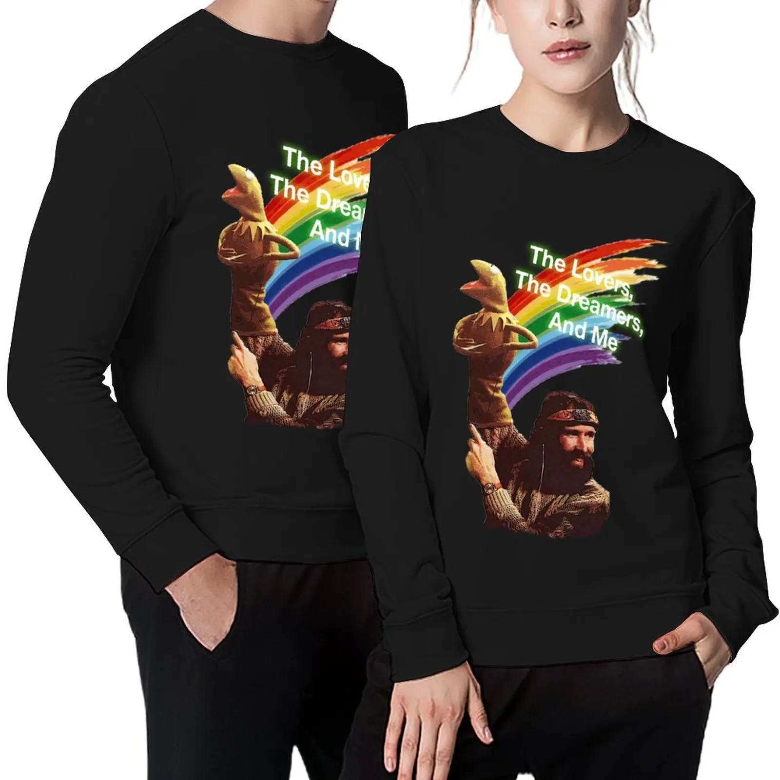 

Jim Henson and Kermit Pullover men's sweat-shirt anime clothes japanese style men's autumn clothes oversize sweatshirts