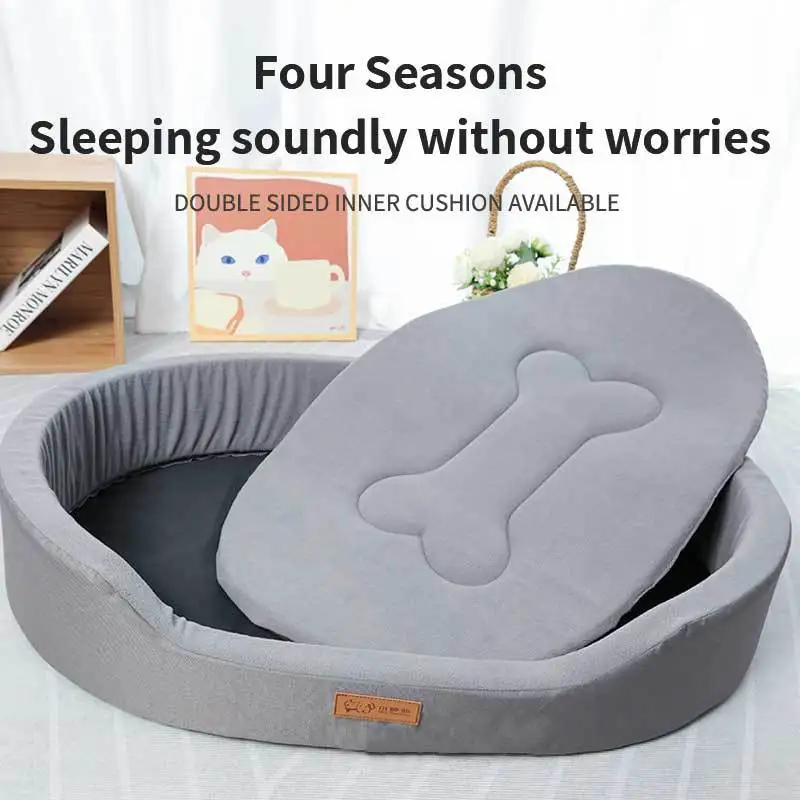 Large Dog Bed Wear-resistant Dog Sofa Oxford Cloth Waterproof and Anti-urine Dual-Purpose Inner Pad Easy Washable Pet Cat House