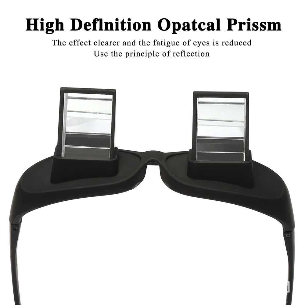 Occhiali da vista pigri Occhiali da lettura pigri Occhiali orizzontali prismatico Sdraiati alla lettura del letto Guardare occhiali per lettori HD
