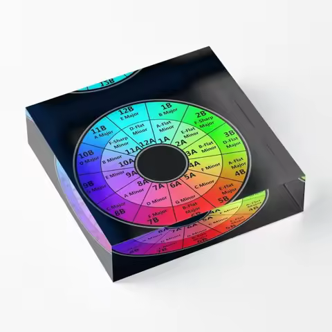 Harmonic Mixing Camelot Wheel Deejays Acrylic Block Funny Cute Bedroom Room Wedding Pad Family Transparent Board Print