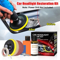 Car Headlight Restoration Kit, Auto Headlamp Lens Restoration, Oxidação Amarelo Scratch Restore, Ferramenta de Polimento e Limpeza