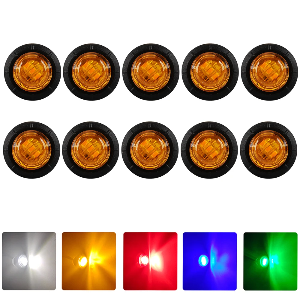 

10x 12V 24V LED Side Marker Light Auto Trucks Lorry Trailer Bus Tail Brake Lights Car Warning Lamp Turn Signal Warning Lighting