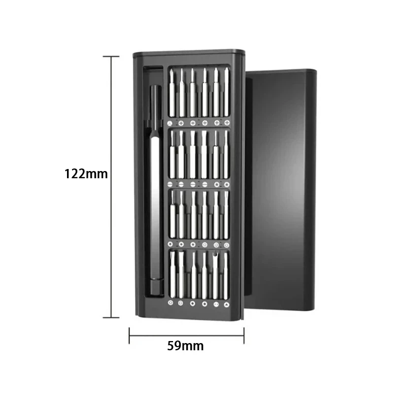 25 in 1 Precision Screwdriver Set with 24 Types of Torx Hexagonal Flat Head Drill Bits Mini Pocket for Electronic Product Repair