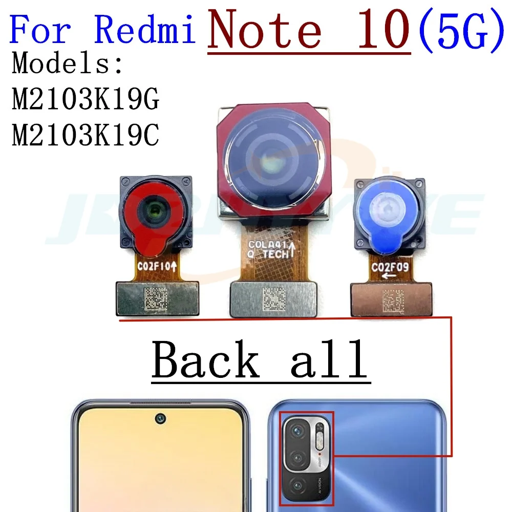 Front Rear Camera For Xiaomi Redmi Note 10 5G 10 Pro 10Pro 5G Main Wide Macro Depth Ultrawide Back Camera Module Flex