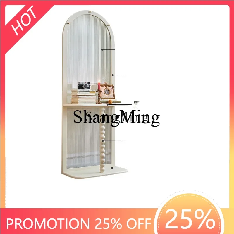 

CL Creamy white living room partition screen cabinet entry entrance Changhong glass against the wall key rack