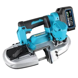 21V Portable Brushless Band Saw Cordless Cutting Machine Lithium Battery Handheld Metal Wood Cutting Tool Wireless Power Saw