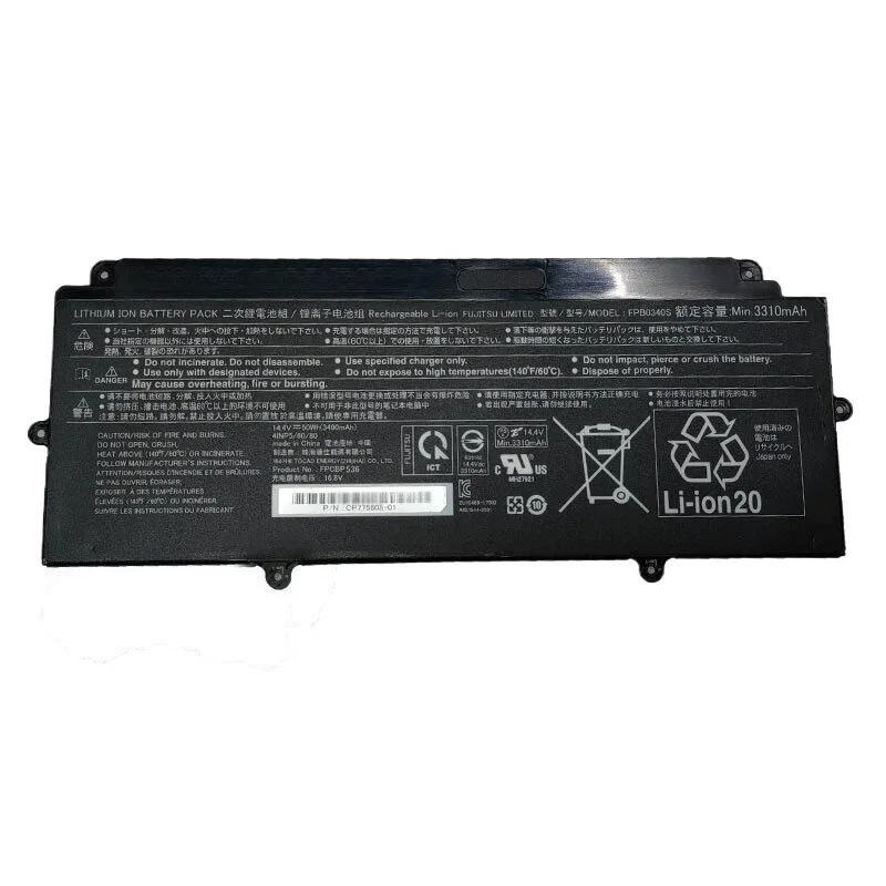 New 14.4V 3310mAh 50Wh FPB0340S Battery for Fujitsu LifeBook U938 U937 FPCBP536 Series FPCBP536 4INP5/60/80