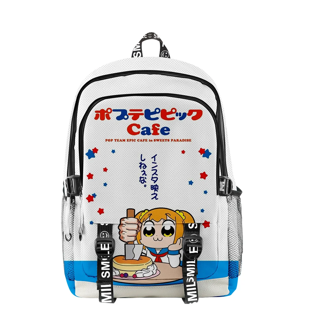 Pop Team Epic Anime Pop and Pipi Zipper Backpack Adult Kids School Bag Unique Daypack 2023 New Japan Manga Unisex Traval Bag
