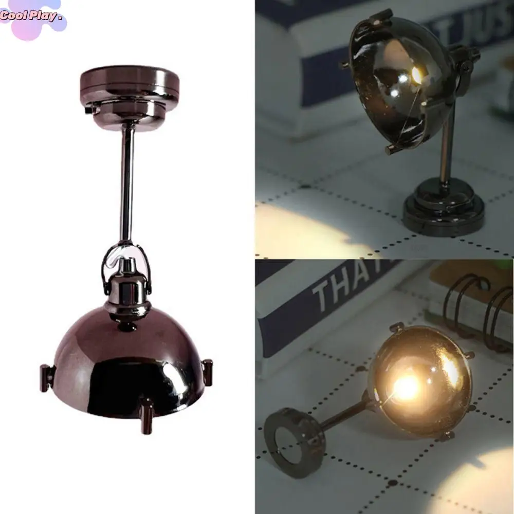 

Creative Dollhouse Table Lamp 1/12 Scale Warm White Dollhouse Chandelier Model Decorative Plastic LED Wall Sconces