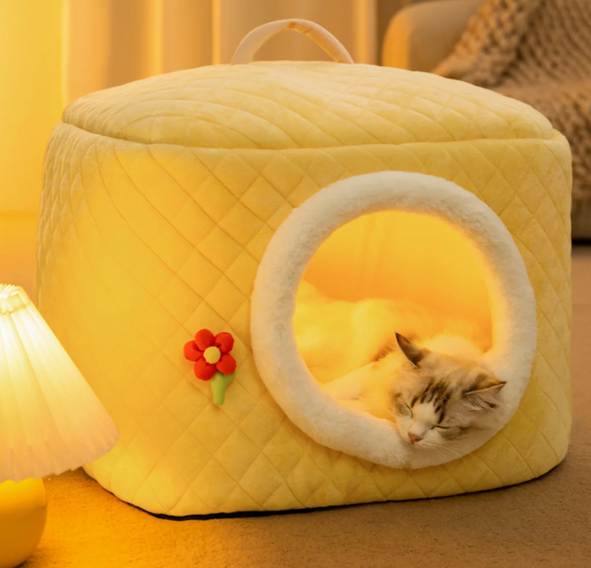 Removable Enclosed Cave for Pet, Dog House, Cat Bed, Winter Dog Villa, Sleep Kennel, Warm Nest, Sofa, Pet Supply