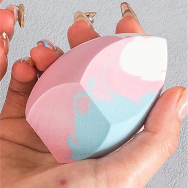 특대형 메이크업 스펀지 파운데이션 화장 퍼프 삼각형 스무스 파우더 컨실러 퍼프 건식 및 습식 겸용 멀티 컬러 스펀지