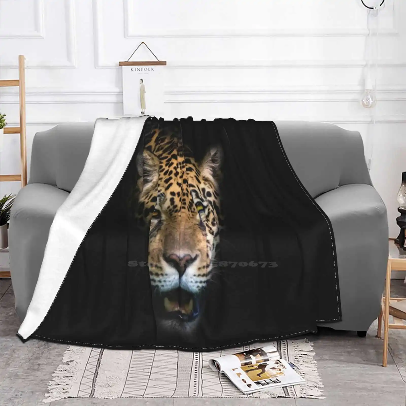 Black Low Price New Print Novelty Fashion Soft Warm Blanket Giaguaro Panthera Leo Animal Wild Lion Tiger Africa Felid Cheetah