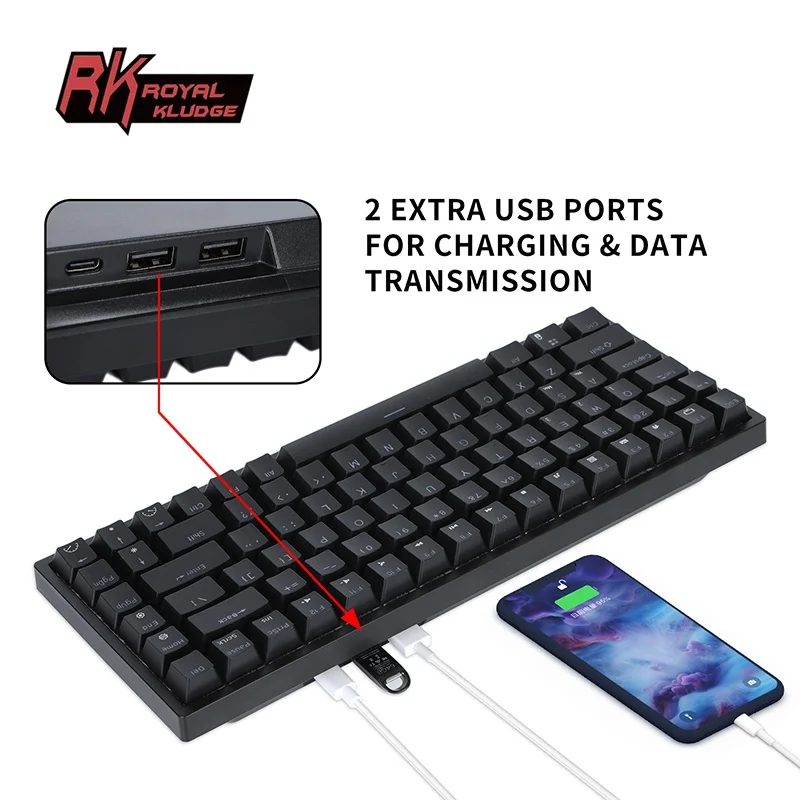 Лучшая RK84 75% RGB механическая клавиатура с тройным режимом BT5.0/2,4G/USB-C 84, популярная Беспроводная Bluetooth клавиатура для геймеров