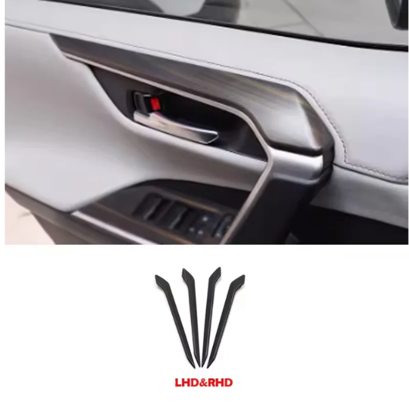 

ABAIWAI 4PCS Carbon Fiber Car Interior Door Pull Handle Trims for Toyota RAV4 2019-2023 Inner Panel Armrest Trim
