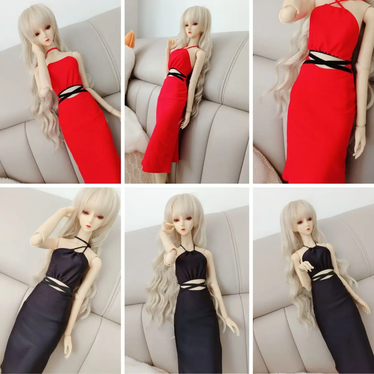 

60cm Doll Clothes Dressing for 1/3 Bjd Doll Clothes Skirts with Elastic Sling Skirts Diy Girl Toys Dress Up Doll Accessories