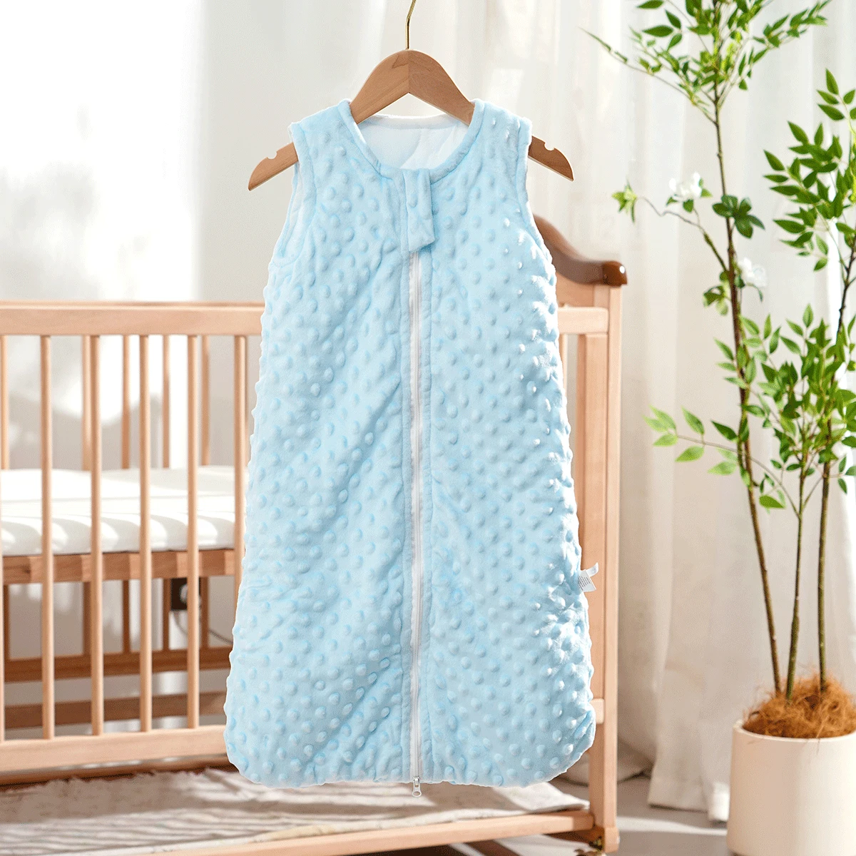 Bean Fluff+Polyester Baby Sleeping Bag Soft Skin-friendly Warm Sleepsack 0-6Months Autumn Winter Infants Sleepwear Anti-Kick