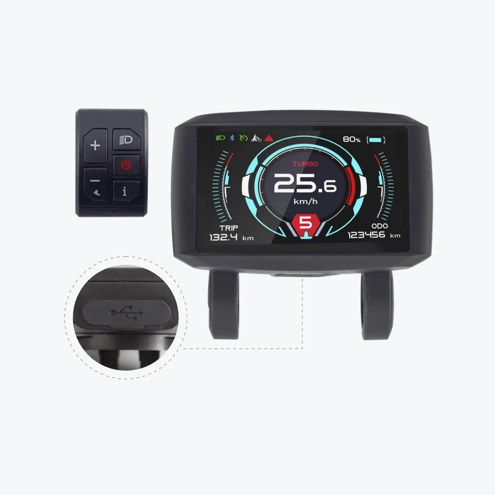 

UKC1 NC60 Color Display Screen 36V 48V 52V 60V 72V Ebike Display Upgrade Type-C Charging Port
