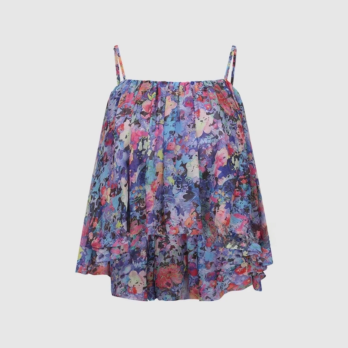 URAX Sommer 2025, bedruckte Damen-Oberteil mit Bl-Gürtel, Vaion Feelings Faion-Oberbekleidung, Polyesterfaser, ort Sle