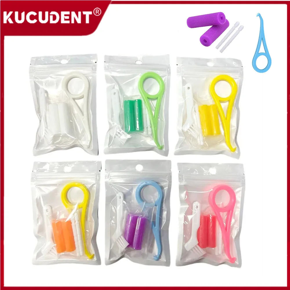 1 Kit Dental Orthodontic Retainer Aligner Chewies Brace Extractor Hook Bite Stick Tooth Tray Seaters Remove Oral Care Tool Set