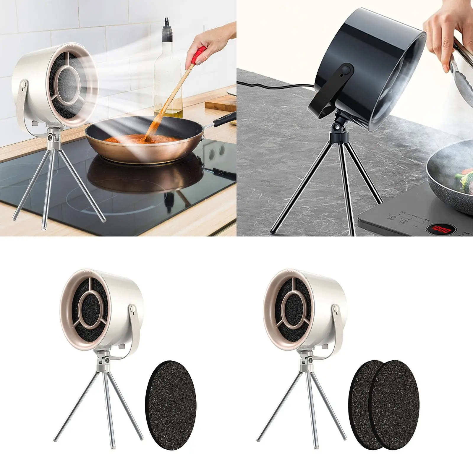 Extractor de campana extractora de escritorio USB de bajo ruido para dormitorio, apartamento, cocina, RV