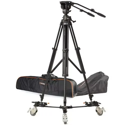 E-Image 2-Stage Aluminum Tripod with 780FH  Fluid Head and Dolly Kit