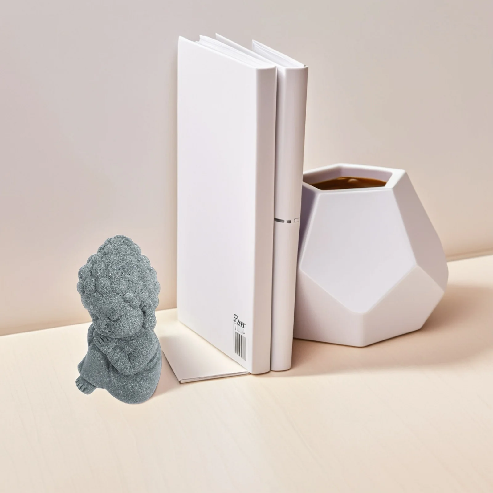 

Mini Buddha Statue Natural Sandstone Sitting Buddha Zen Monk Ornament Praying Sculpture for Wealth Feng Shui Small Statue Decor