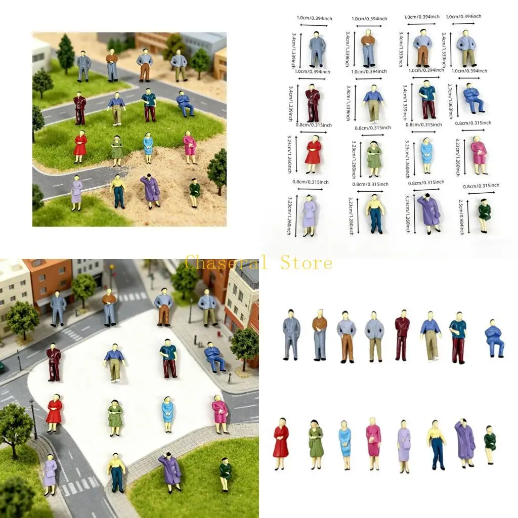 

E7CE ABS Miniature People Figurine Set Minifigure Doll For Various Craft Model Project And Architectural Presentations 1/50