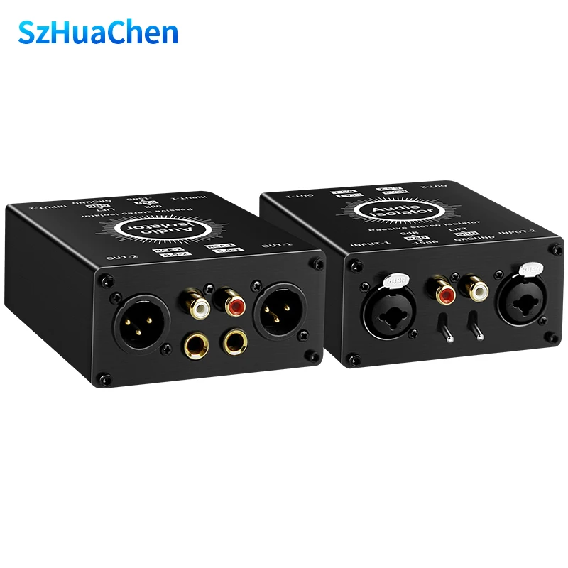 2 Channels XLR RCA TS TRS Passive Hum Eliminator Box for Audio Equipments Ground Loop Isolator Noise Filter Different Audio