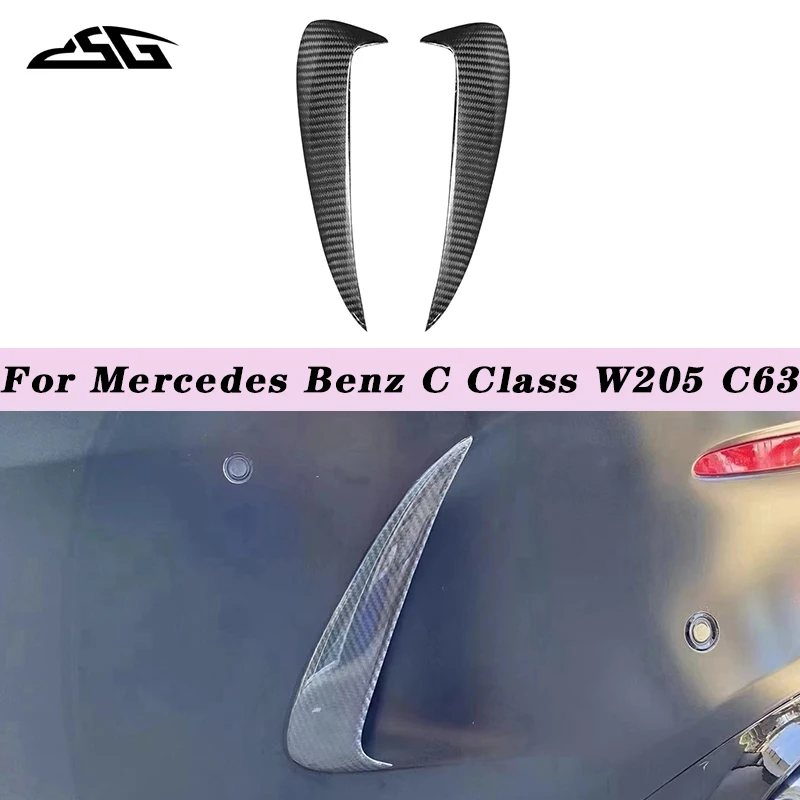 

Carbon Fiber Rear Bumper Side Fins Winglet Air Vent For Mercedes Benz C Class W205 C63 Car Flaps Apron Canard Splitter Body Kit