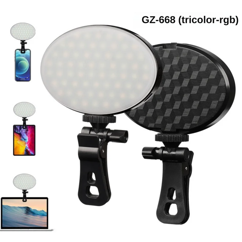 Luz de bolsillo RGB luz de belleza luz de relleno para teléfono móvil en vivo deslumbrante mini fotografía efecto de luz RGB
