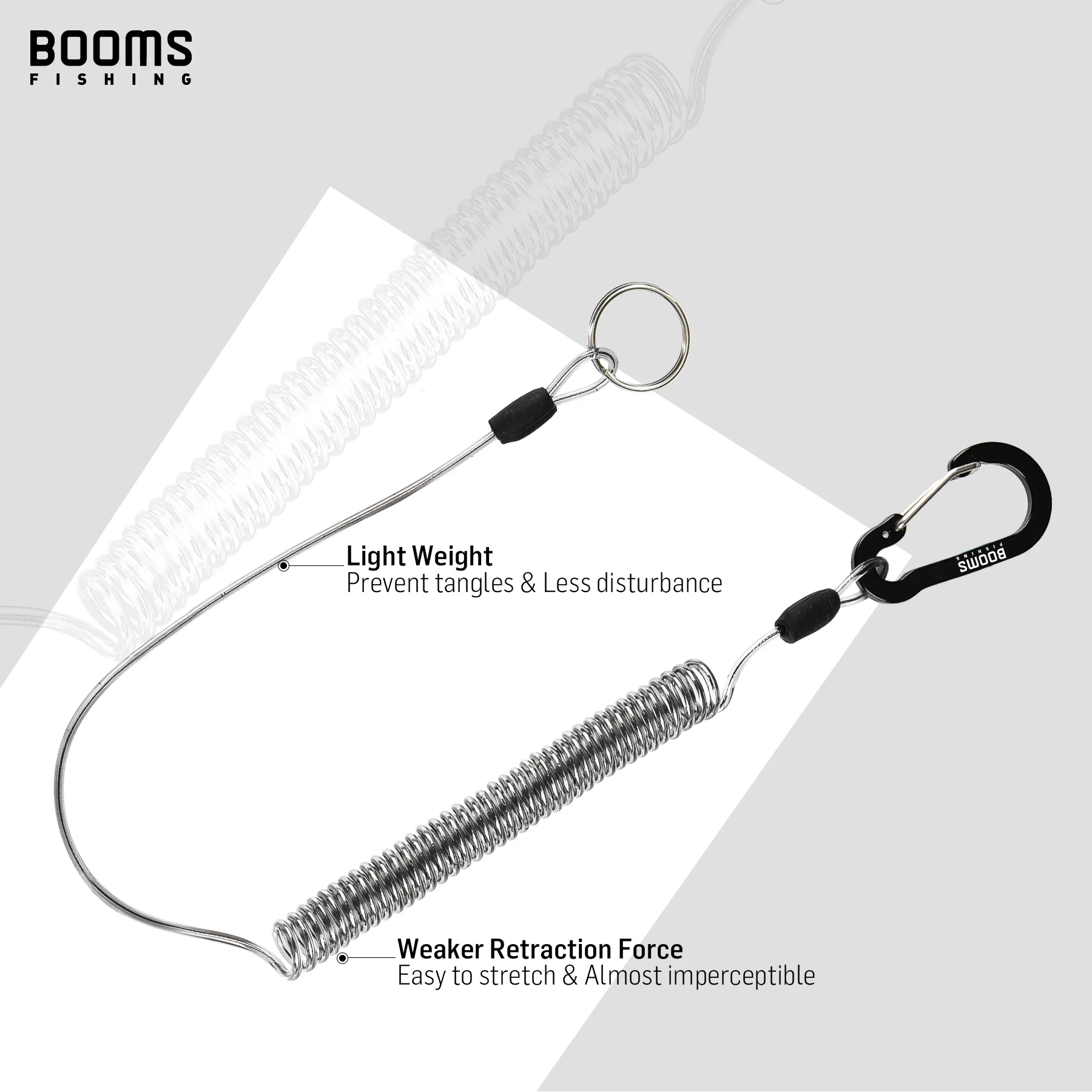 Booms Angeln 3pcs 2M Angeln gehüllte Lanyards mit Rod Tie Beltb Angeln Lanyard für Bootsbahnen mit Camping Carabiner Tools – Detail 4