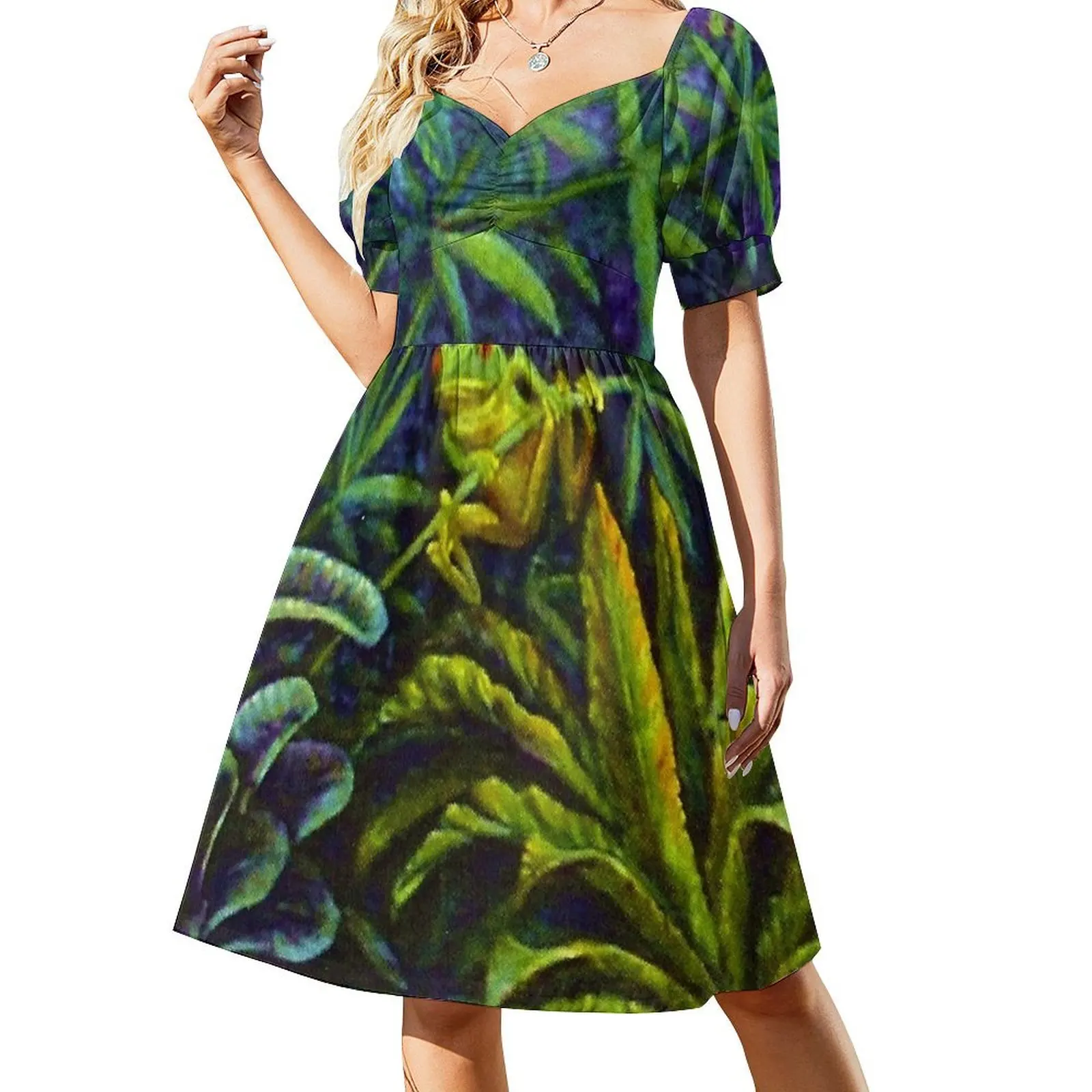 

RED EYED GREEN TROPICAL TREE FROG Short Sleeved Dress Women's dress dresses for prom Dress