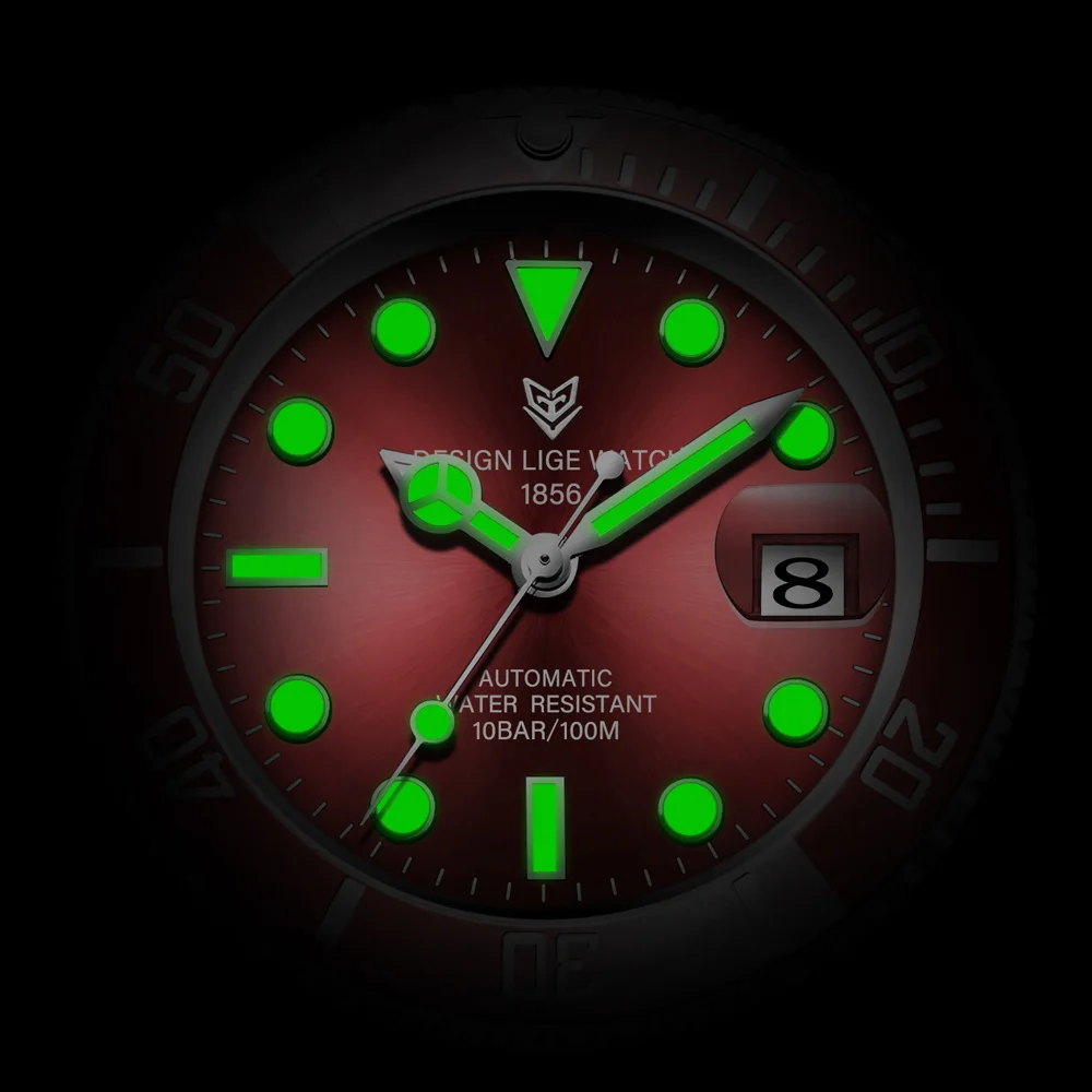 LIGE New Mens Watches Automatic Mechanical Tourbillon Clock Fashion Sport Diving Watch for Men Waterproof Luminous Watch Men