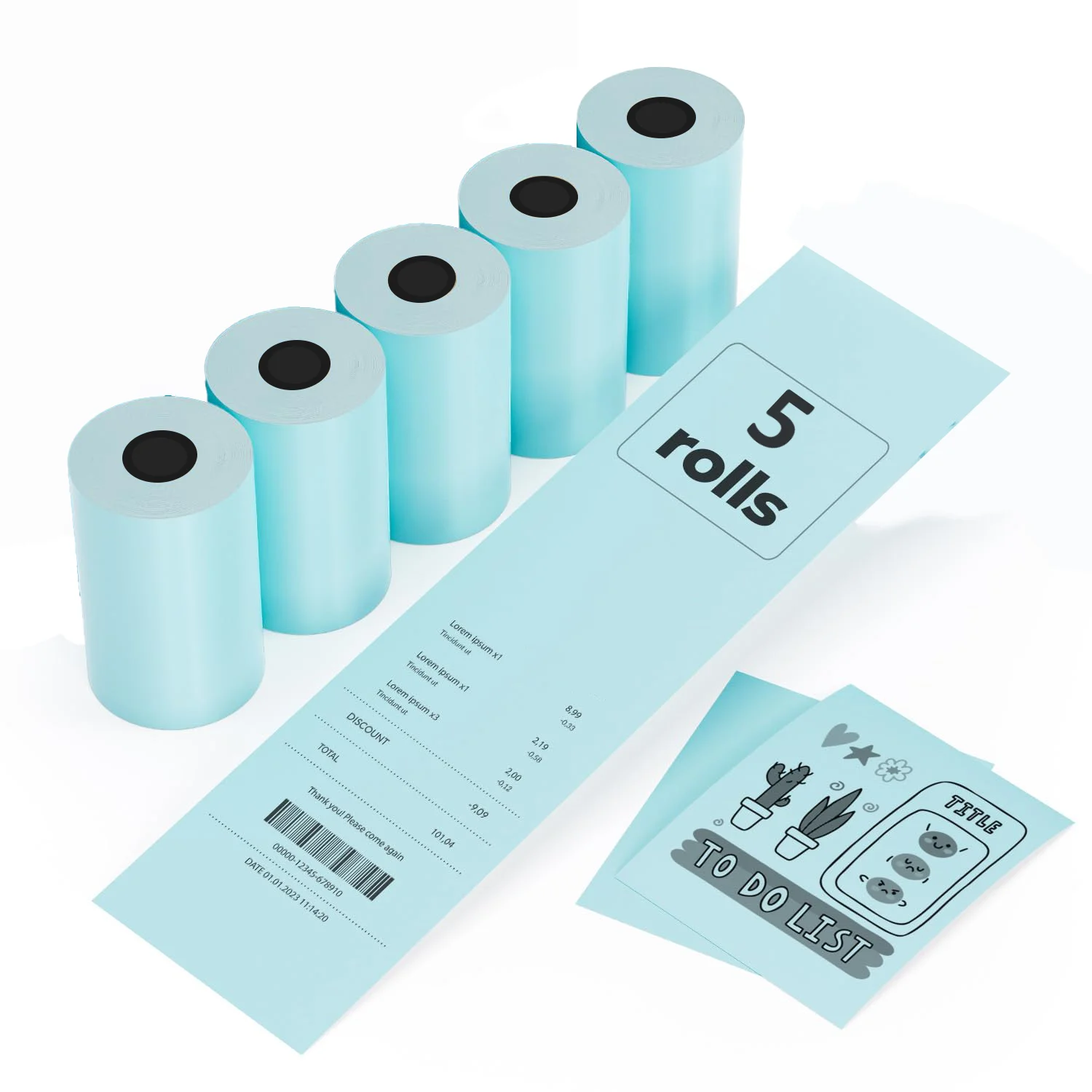 2 1/4"x 50'Cash Registers Paper 58mm Blue Thermal Paper Compatible With 80mm Receipt Printer Square POS Register For Supermarket