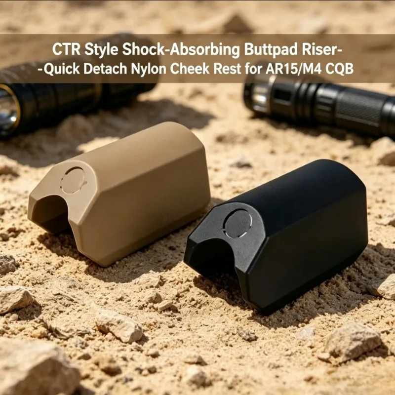 Buttpad Riser Shock Absorbing Nylon Quick Detach Cheek Rest, CTR Style for AR15 M4 CQB Tactical Hunting Parts