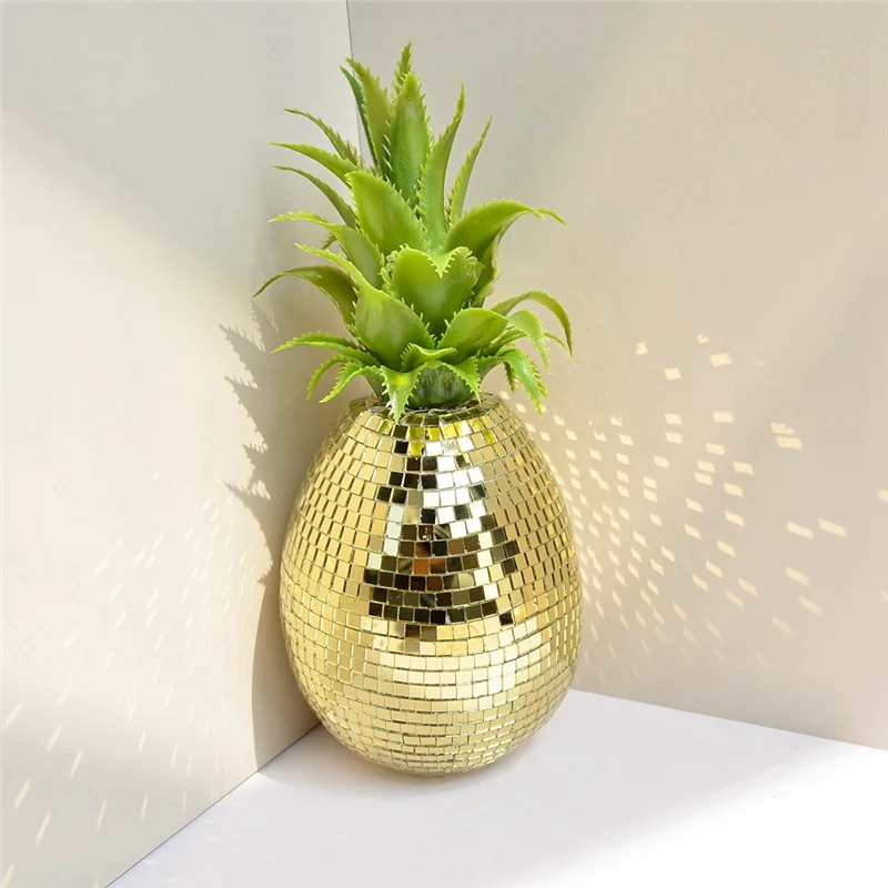 BAAG-Pineapple Gold Ornaments Inlaid With Glass Simulation Fruit Home Decorations Pineapple Decorations