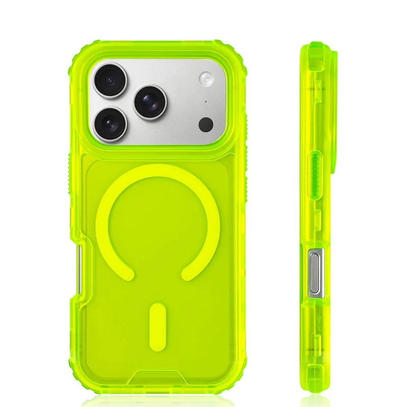 

Magnetic Neon Color Matte Translucent Armor Shockproof Case For iPhone 17 17Pro 17Pro Max for Magsafe Wireless Charge Hard Cover