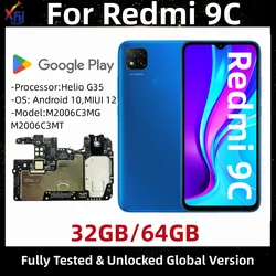 Motherboard for Redmi 9C, 32GB, 64GB ROM, Original Unlocked Mainboard, with Helio G35 Processor