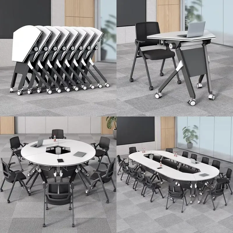 Modern Wireless Conference Table Wooden Training Desk for Office School Meeting Room Hotel Furniture